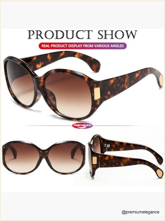 Oversized Sunglasses Vintage Big Frame Retro Wrap Around Shades main image 4